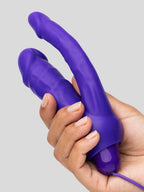 Double O Heaven 10 Function Vibrating Silicone Double Penetration Dildo, Purple
