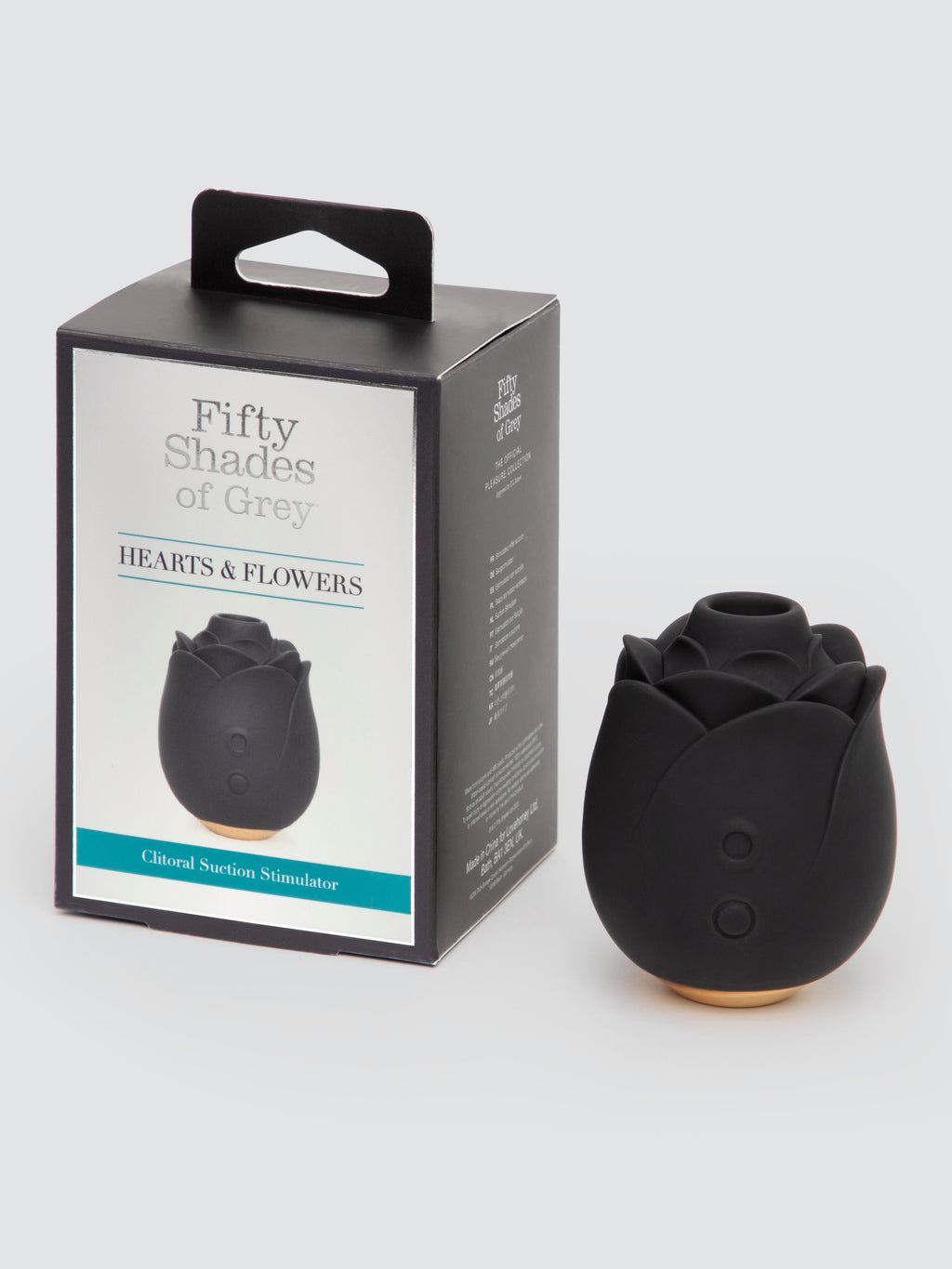 Fifty Shades of Grey Black Rose Silicone Clitoral Suction Stimulator , Black