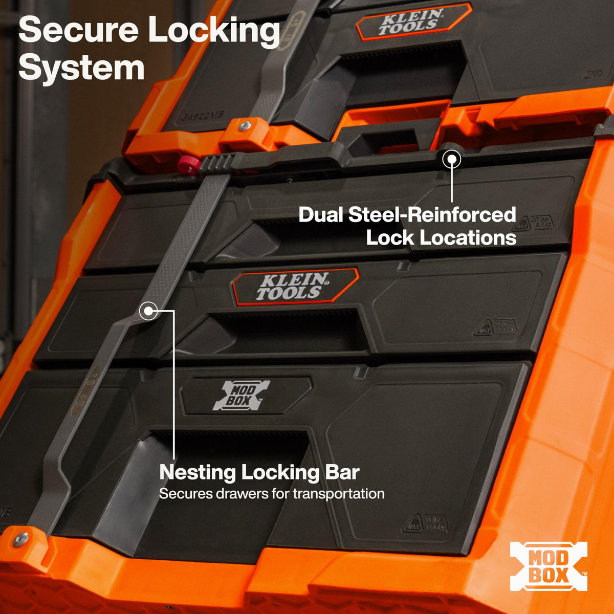 54890MB MODbox Three Drawer Rolling Toolbox, Tool Storage, Ball Bearing Drawer Slides, Dividers Included