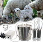 qlwykj 7l/14l electric pulsation milking machine single bucket piston vacuum pulsation milking machine goat milking supplies for cows cattle or sheep optional