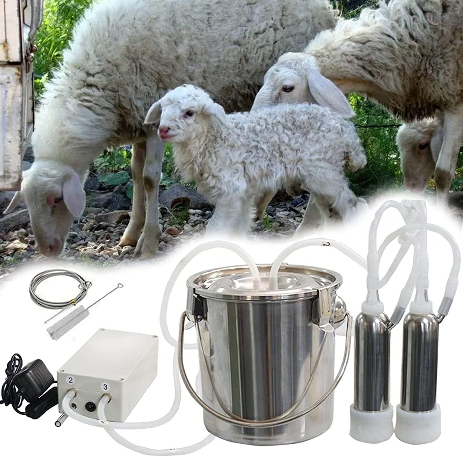 qlwykj 7l/14l electric pulsation milking machine single bucket piston vacuum pulsation milking machine goat milking supplies for cows cattle or sheep optional