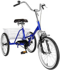 Areyourshop Adult Folding Tricycle Bike Bicycle Portable Tricycle 20" Wheels