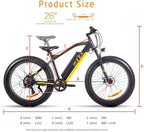 Electric Bicycles for Adults, 750W 48V Motor E-Bike with Removable Lithium Battery, 26" 4.0 inch Fat Tire 7 Speeds Snow Beach Electric Bikes, Hand Throttle &amp; Pedal Assist