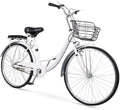 WINTECY 24 Inch Cruiser Bike Road Bicycle with Basket Classic Bicycle Retro Bicycle Men Women Bike for Adults