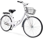 WINTECY 24 Inch Cruiser Bike Road Bicycle with Basket Classic Bicycle Retro Bicycle Men Women Bike for Adults