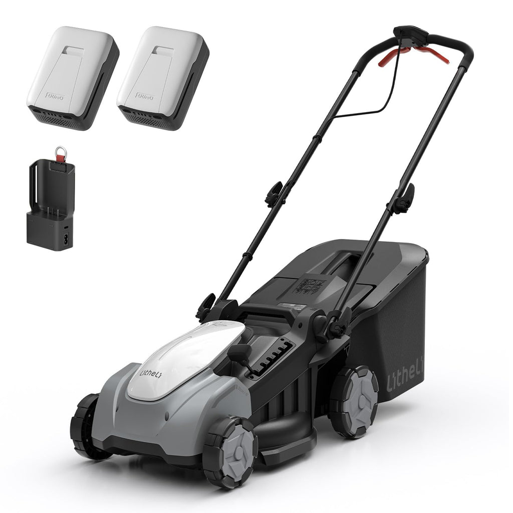 40V (2×20V) Push Mower, Electric Lawn Mower Cordless 16″, Brushless Motor, 6-Height Adjust, 50L Grass Collector, 2×5.0Ah Batteries &amp; Charger