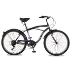 26" Adult Beach Cruiser Bikes, 7 Speed Men's Comfort Cruiser Bicycles,  Shifter