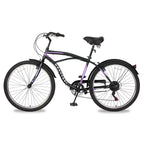 26" Adult Beach Cruiser Bikes, 7 Speed Men's Comfort Cruiser Bicycles,  Shifter