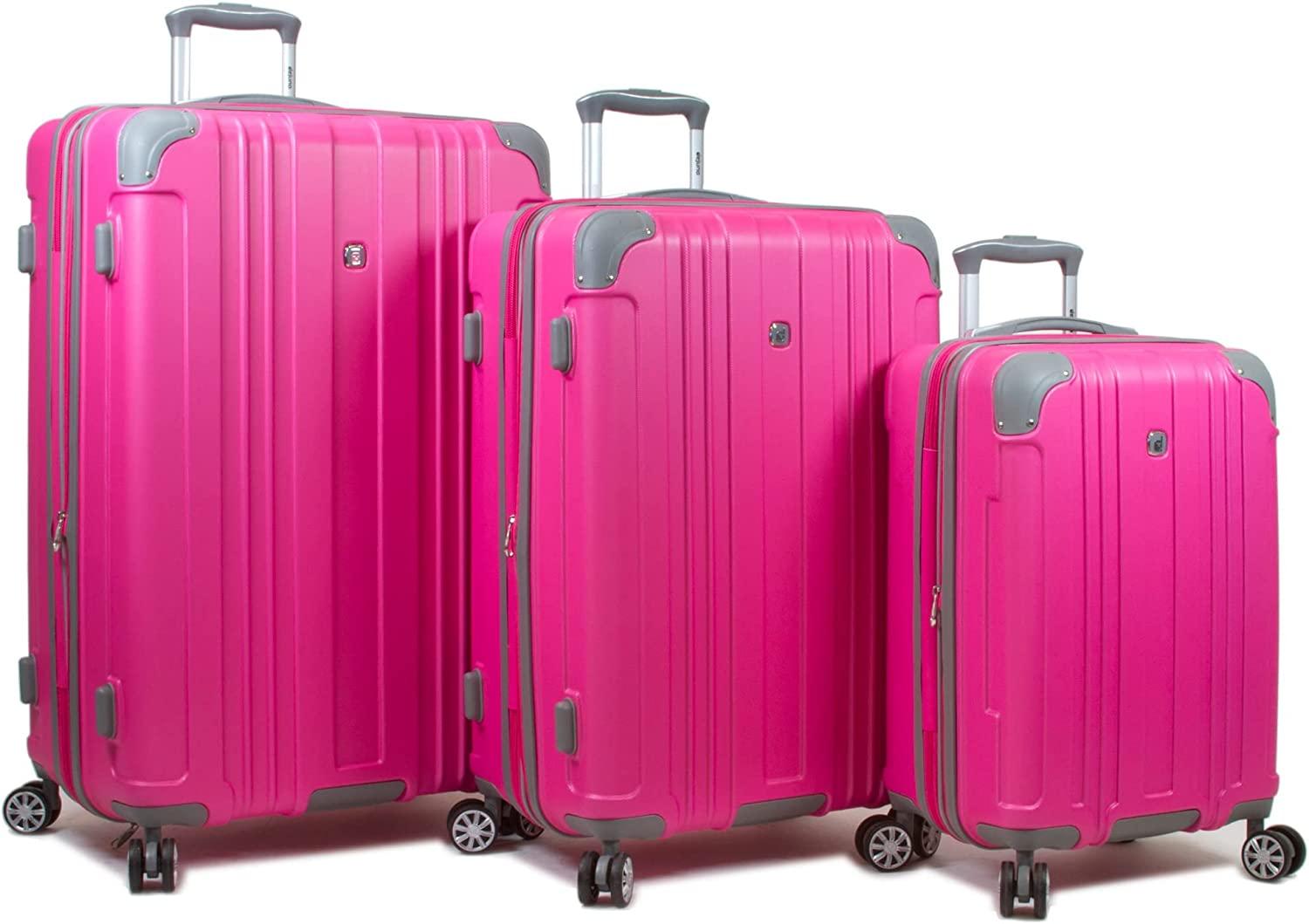 Kingsley Generation 3-Piece Hardside Spinner Luggage Set, Pink