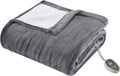 MOWENTA Heated Ultra Soft Plush Reverse to Sherpa Auto Shut Off Electric Blanket with Two 20 Heat Level Setting Controllers and Bonus Automatic Timer, Queen: 84x90", Grey