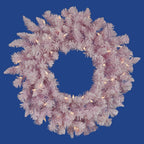 Vickerman 48" Prelit LED Flocked Cupcake Pink Artificial Christmas Wreath - Clear Lights
