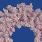 Vickerman 48" Prelit LED Flocked Cupcake Pink Artificial Christmas Wreath - Clear Lights