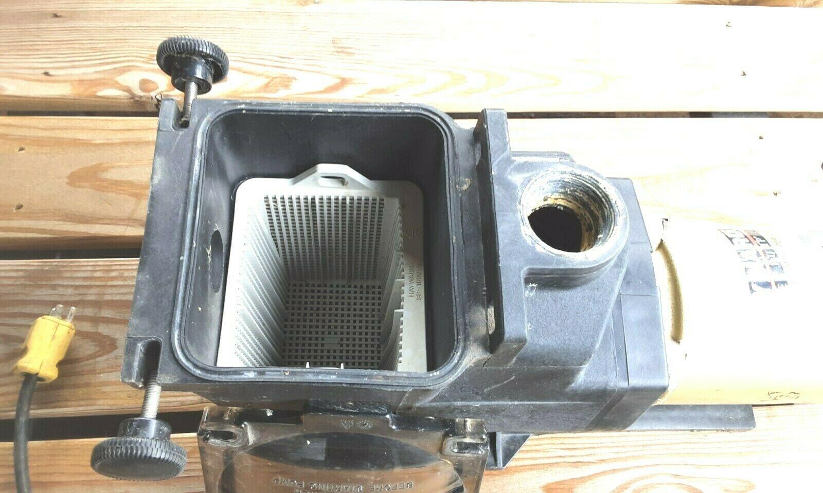 hayward 1 hp super pump pool pump in above ground filter  clamps very low use