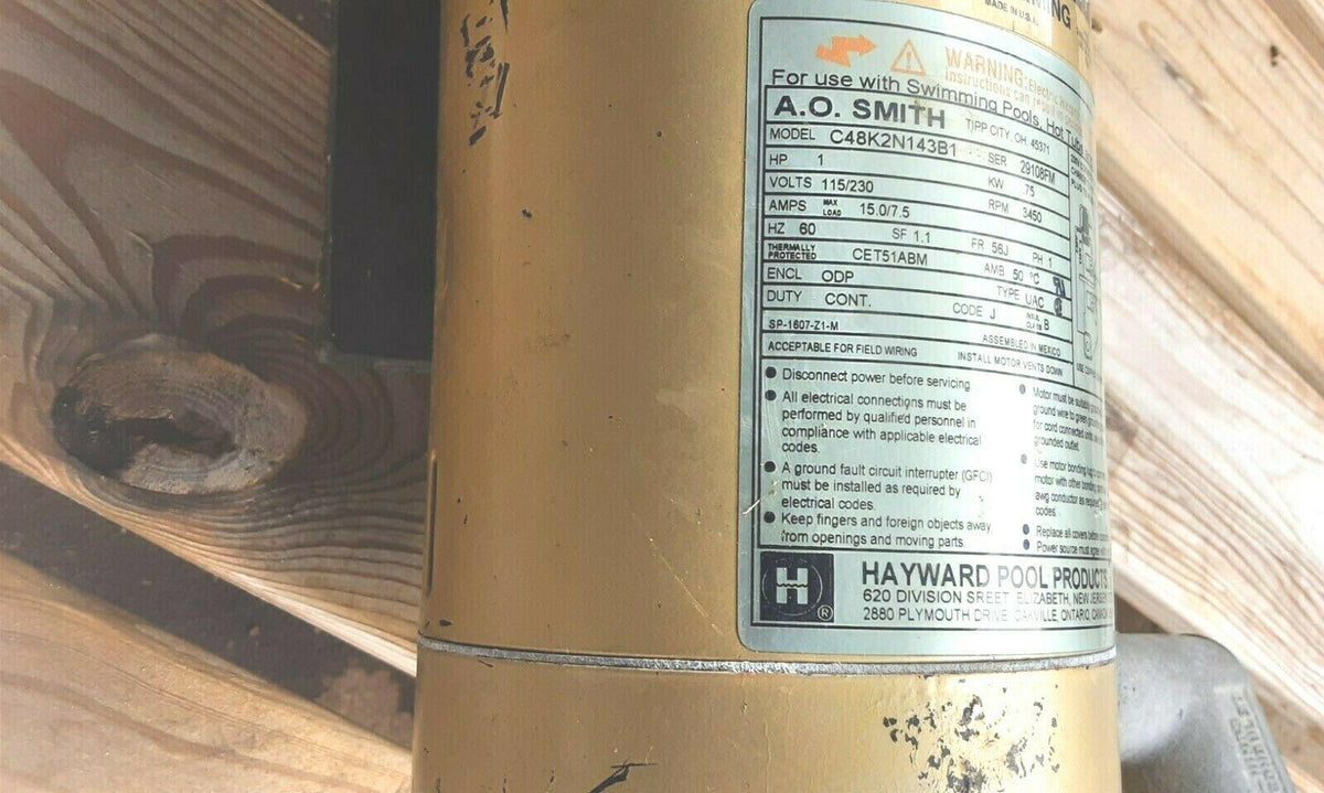 hayward 1 hp super pump pool pump in above ground filter  clamps very low use