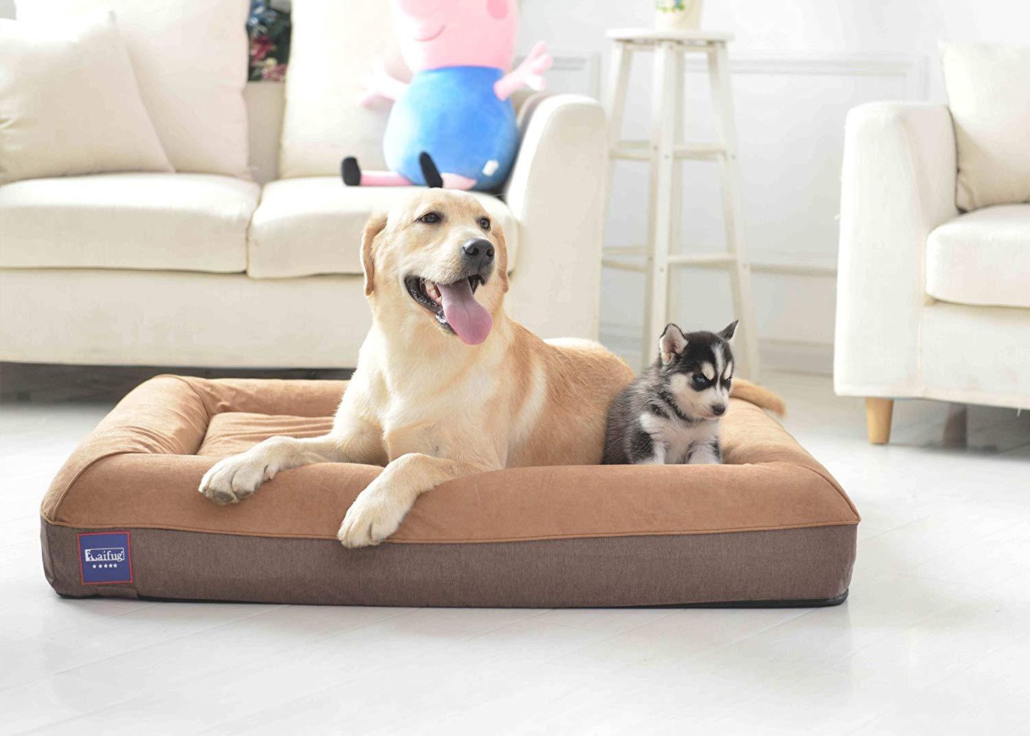 Laifug Orthopedic Memory Foam LarSofa Pet/Dog Bed (43"x36"x7") with Durable Water Proof Liner and Removable Washable Cover