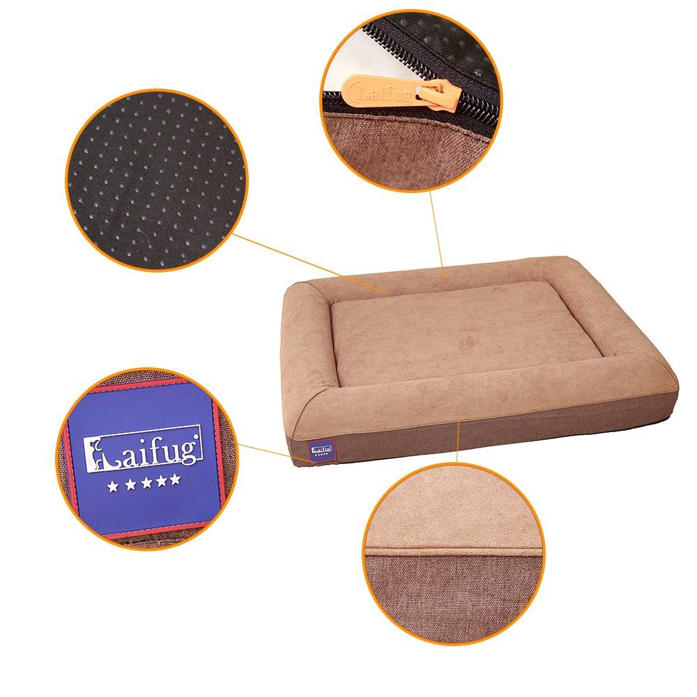 Laifug Orthopedic Memory Foam LarSofa Pet/Dog Bed (43"x36"x7") with Durable Water Proof Liner and Removable Washable Cover