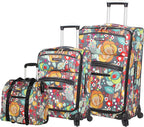 Luggage 3 Piece Softside Spinner Suitcase Set Collection (Bliss)