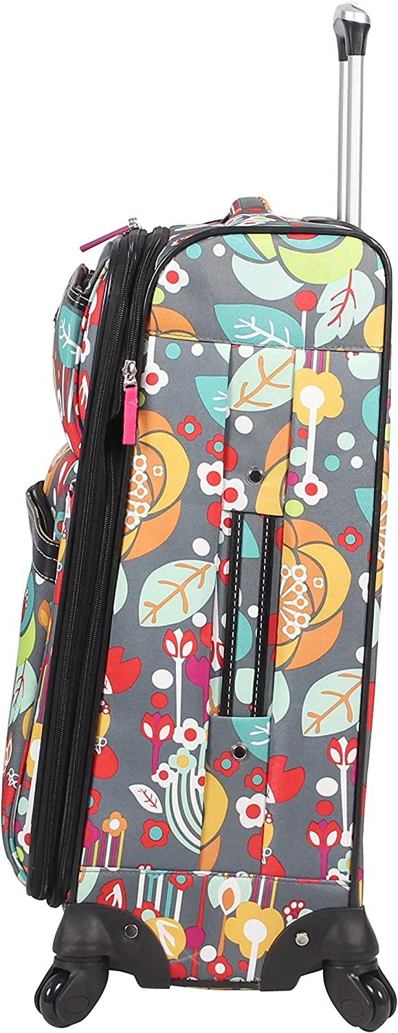 Luggage 3 Piece Softside Spinner Suitcase Set Collection (Bliss)