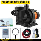 vevor pool pump in ground 72vdc swimming pool pump 92gpm solar water pump with mppt controller in ground swimming pool pump with strainer basket brushless motor suitable for salt water water park