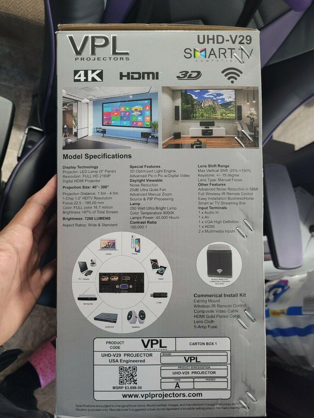 vpl projector smart tv led  read description!!!!
