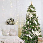 KI Store 7ft Christmas Tree with Ornaments and Lights Remote and Timer Champagne Christmas Decorations Including 7 Feet Full Tree, Ornaments, USB LED String Lights