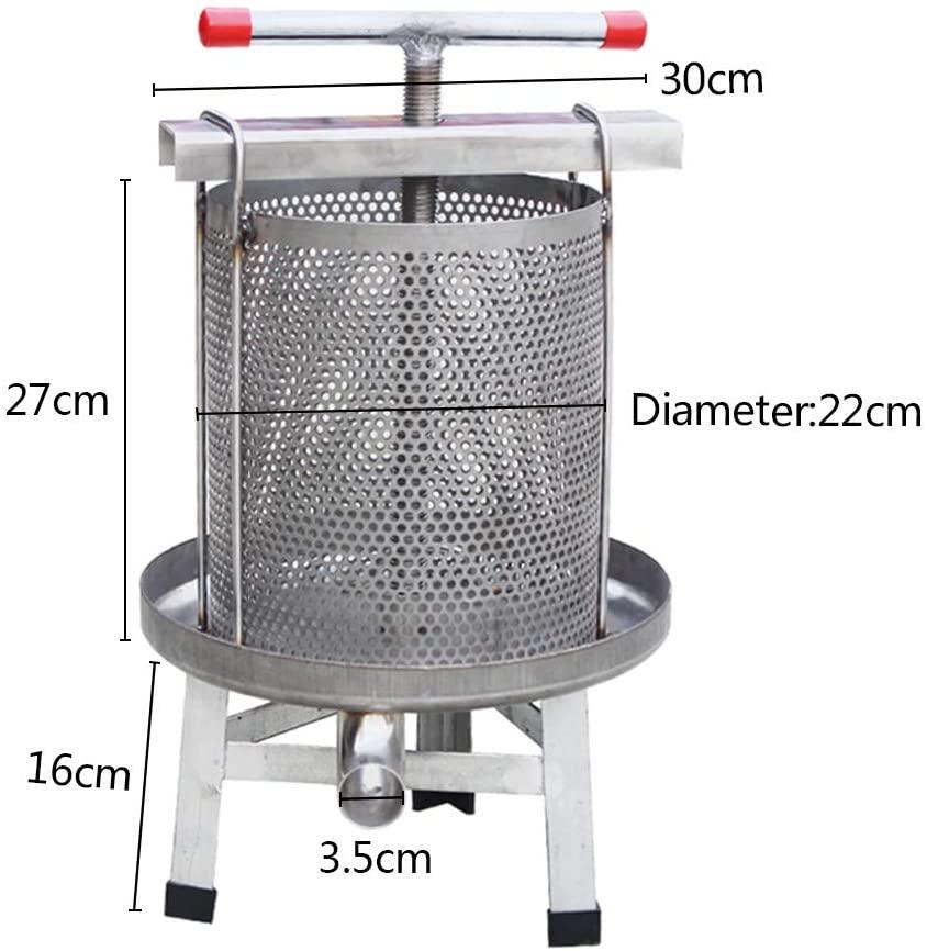 honey presser beeswax extractor beekeeping machine stainless steel household manual honey press extractor beekeeping tool for wine honey and juice making (201 stainless steel)