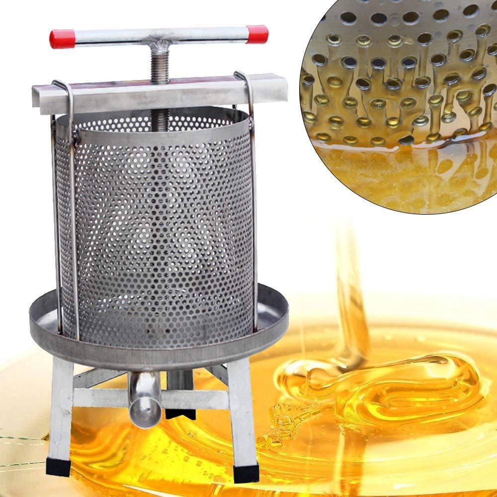 honey presser beeswax extractor beekeeping machine stainless steel household manual honey press extractor beekeeping tool for wine honey and juice making (201 stainless steel)