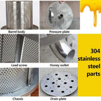 honey presser beeswax extractor beekeeping machine stainless steel household manual honey press extractor beekeeping tool for wine honey and juice making (201 stainless steel)