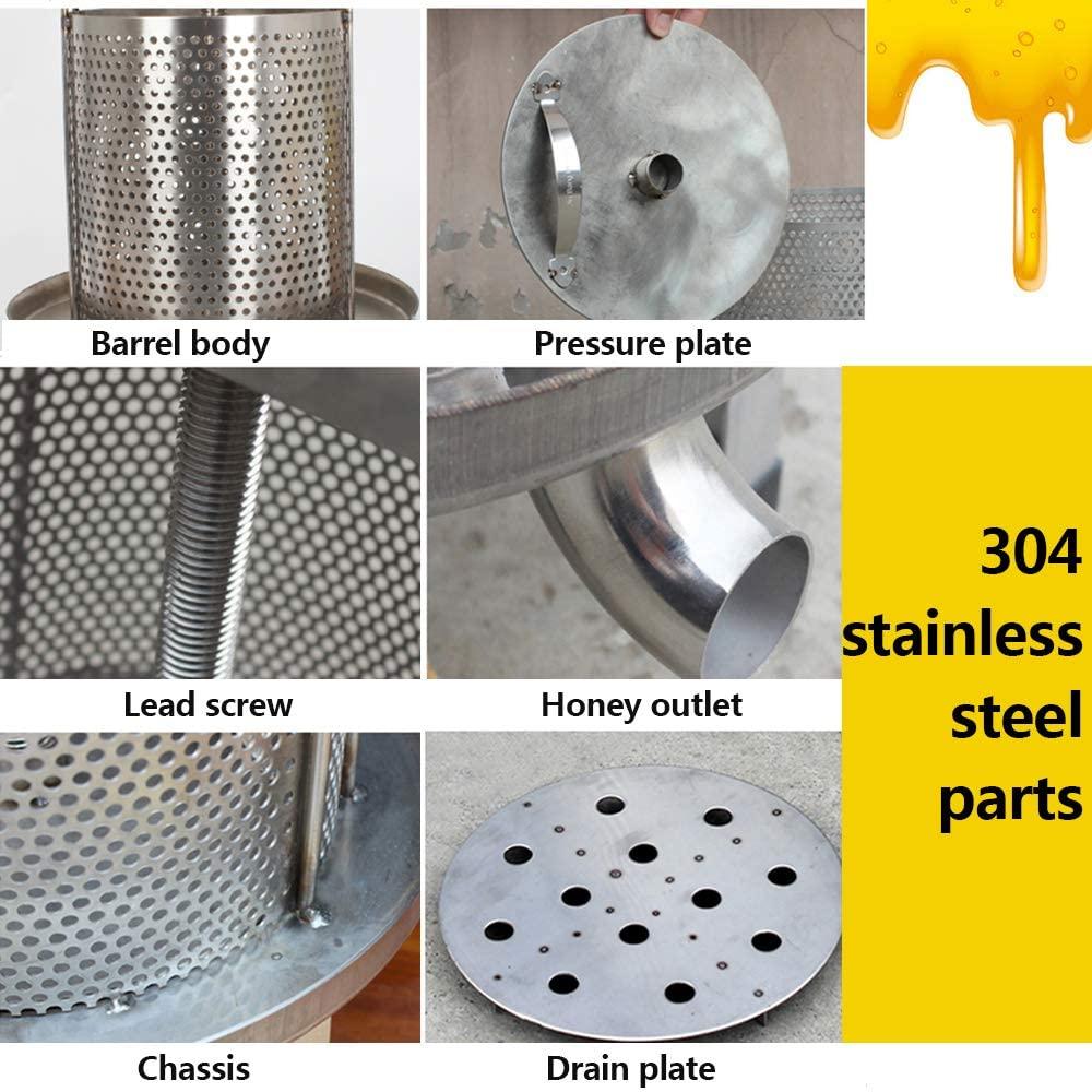 honey presser beeswax extractor beekeeping machine stainless steel household manual honey press extractor beekeeping tool for wine honey and juice making (201 stainless steel)
