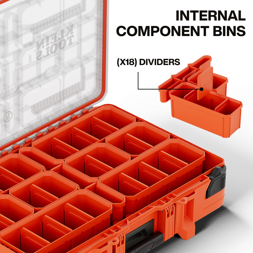 54400MBX MODbox Tall Compartment Box, Full-Width Tool Organizer, Small Parts Tool Box with 20 Compartments, 9 Removable Bins for Fasteners, Stackable Module