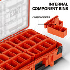 54400MBX MODbox Tall Compartment Box, Full-Width Tool Organizer, Small Parts Tool Box with 20 Compartments, 9 Removable Bins for Fasteners, Stackable Module