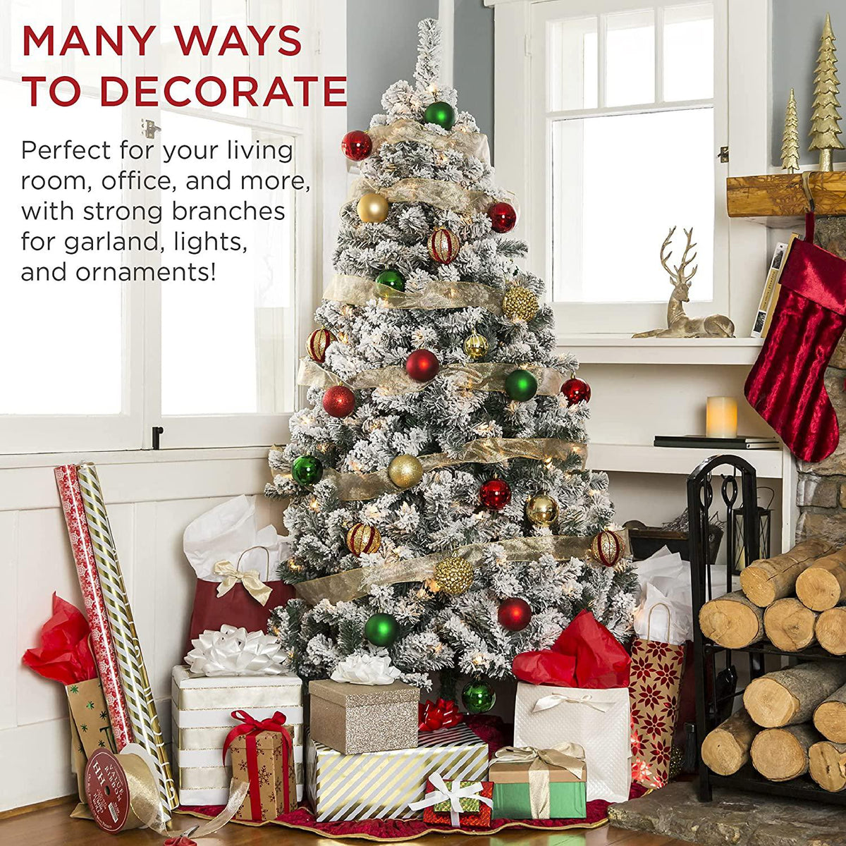 7.5ft Premium Snow Flocked Artificial Holiday Christmas Pin