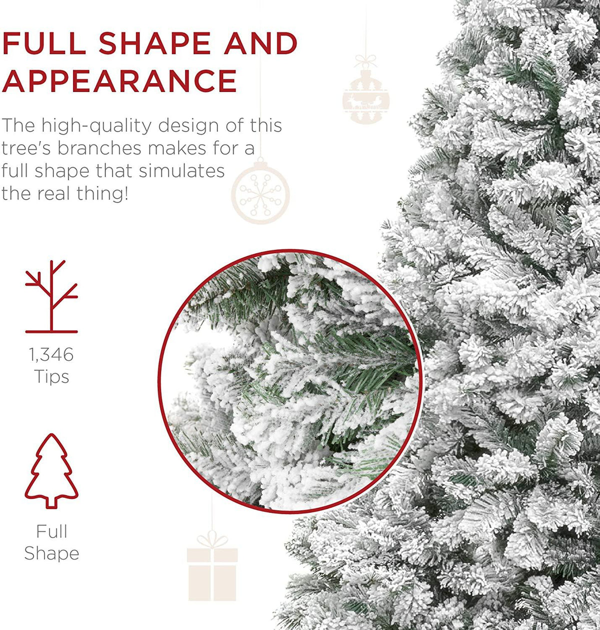 7.5ft Premium Snow Flocked Artificial Holiday Christmas Pin