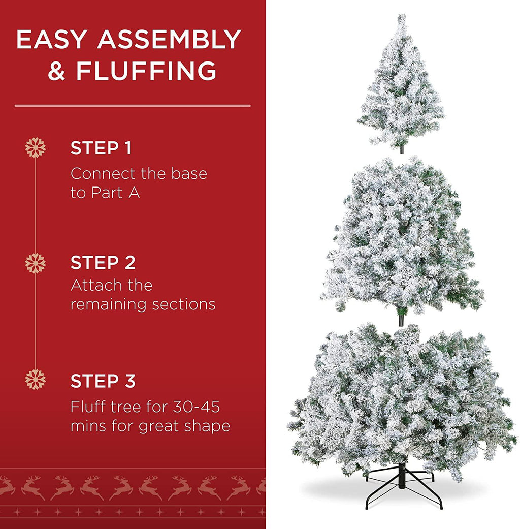 7.5ft Premium Snow Flocked Artificial Holiday Christmas Pin