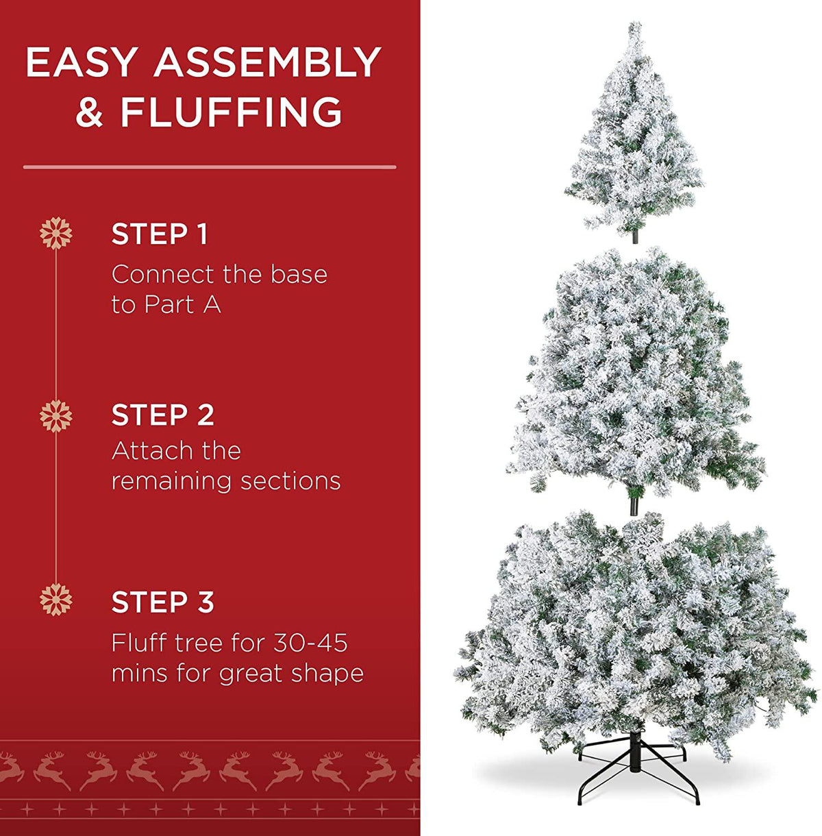 7.5ft Premium Snow Flocked Artificial Holiday Christmas Pin