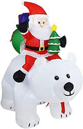 BDRPZX 5.5 Feet Lighted Christmas Inflatable Model, Giant Santa Claus Riding Bear with Build in LEDs for Indoor Outdoor Yard Garden Christmas Decorations