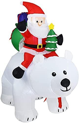 BDRPZX 5.5 Feet Lighted Christmas Inflatable Model, Giant Santa Claus Riding Bear with Build in LEDs for Indoor Outdoor Yard Garden Christmas Decorations