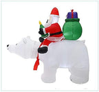 BDRPZX 5.5 Feet Lighted Christmas Inflatable Model, Giant Santa Claus Riding Bear with Build in LEDs for Indoor Outdoor Yard Garden Christmas Decorations