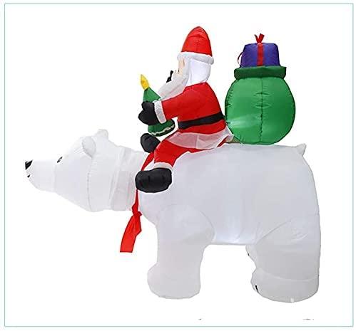 BDRKCC 5.5 Feet Lighted Christmas Inflatable Model, Giant Santa Claus Riding Bear with Build in LEDs for Indoor Outdoor Yard Garden Christmas Decorations