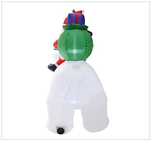 BDRKCC 5.5 Feet Lighted Christmas Inflatable Model, Giant Santa Claus Riding Bear with Build in LEDs for Indoor Outdoor Yard Garden Christmas Decorations