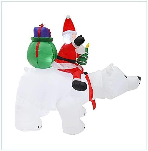 BDRKCC 5.5 Feet Lighted Christmas Inflatable Model, Giant Santa Claus Riding Bear with Build in LEDs for Indoor Outdoor Yard Garden Christmas Decorations