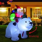 BDRPZX 5.5 Feet Lighted Christmas Inflatable Model, Giant Santa Claus Riding Bear with Build in LEDs for Indoor Outdoor Yard Garden Christmas Decorations