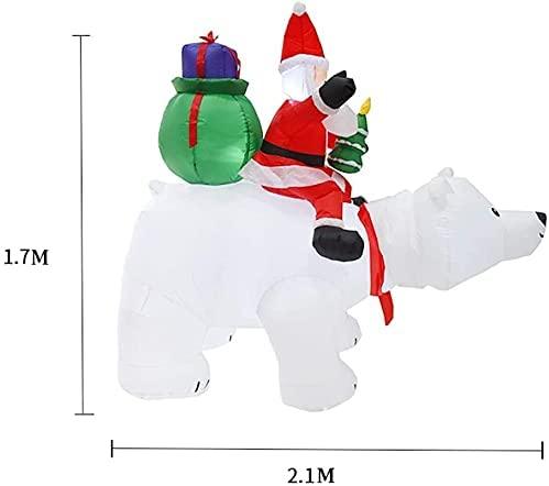 BDRPZX 5.5 Feet Lighted Christmas Inflatable Model, Giant Santa Claus Riding Bear with Build in LEDs for Indoor Outdoor Yard Garden Christmas Decorations