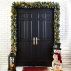 9 ft. L Pre-Lit Glittered Pine Cone Artificial Christmas Garland with Warm White LED Light (2-Pack)