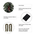 9 ft. L Pre-Lit Glittered Pine Cone Artificial Christmas Garland with Warm White LED Light (2-Pack)