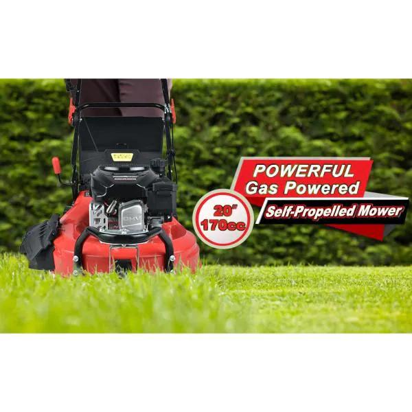 PowerSmart Walk Behind Self Propelled Lawn Mower 20 in. Rear-wheel Drive