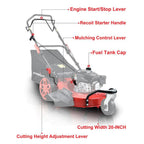 PowerSmart Walk Behind Self Propelled Lawn Mower 20 in. Rear-wheel Drive