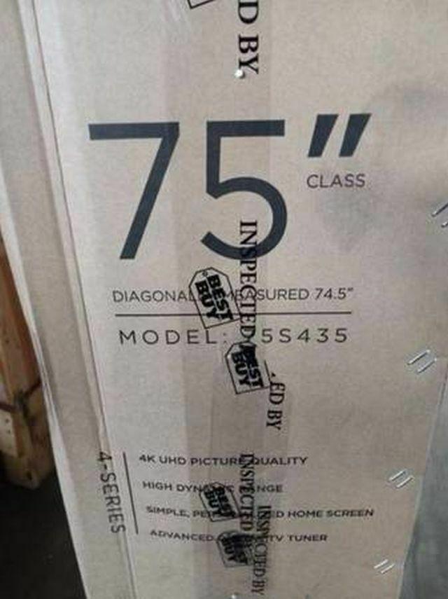 brand new tcl - 75” class 4 series 4k uhd smart roku tv