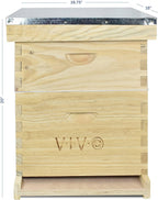 vivo complete beekeeping 20 frame beehive box kit, 10 medium, 10 deep, langstroth bee hive bee-hv01