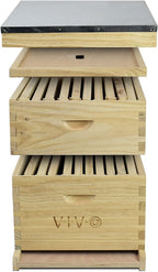 vivo complete beekeeping 20 frame beehive box kit, 10 medium, 10 deep, langstroth bee hive bee-hv01